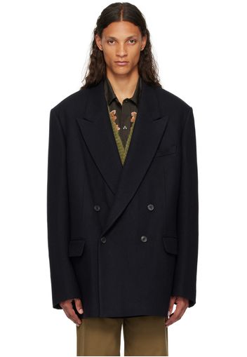 Dries Van Noten Navy Oversized Blazer