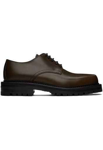 Dries Van Noten Khaki Leather Derbys