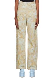 Dries Van Noten Yellow Floral Jeans