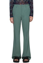 Dries Van Noten Green Flared Trousers