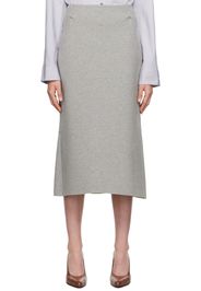 Dries Van Noten Gray Neoprene Tailored Skirt