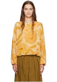 Dries Van Noten Yellow Silk Cocoon Blouse