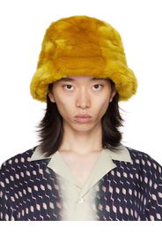 Dries Van Noten Yellow Faux Fur Bucket Hat