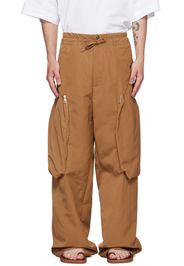 Dries Van Noten Tan Wide-Leg Cargo Pants