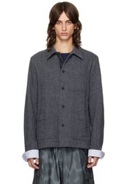 Dries Van Noten Blue Tweed Overshirt