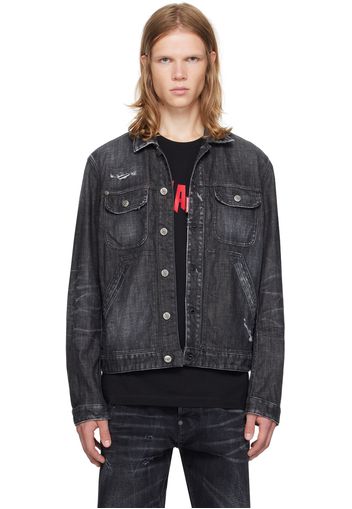 Dsquared2 Black Easy Wash Denim Jacket