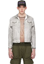 Dsquared2 Gray & White Icon Dan Denim Jacket