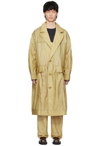 Eckhaus Latta Beige Coated Trench Coat