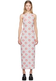 Eckhaus Latta White & Red Duet Maxi Dress