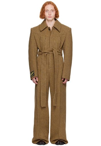 EGONlab Brown Houndstooth Jumpsuit