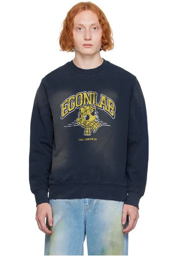 EGONlab Navy Printed-Logo Sweatshirt