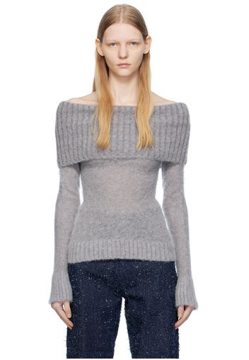 Elleme Gray Off Shoulder Sweater
