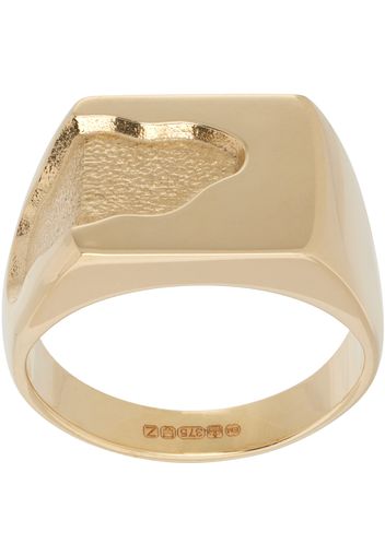 Ellie Mercer Gold Textured One Piece Signet Ring