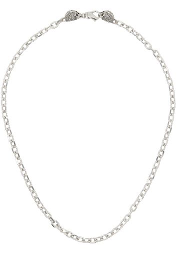 Emanuele Bicocchi Silver Link Chain Skulls Necklace