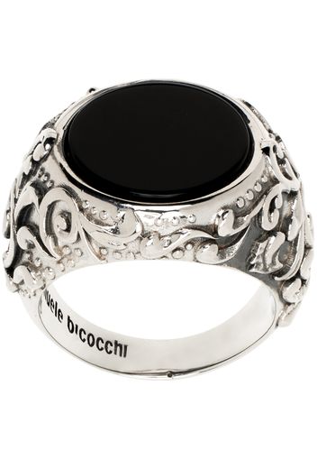 Emanuele Bicocchi Silver Onyx Chevalier Ring