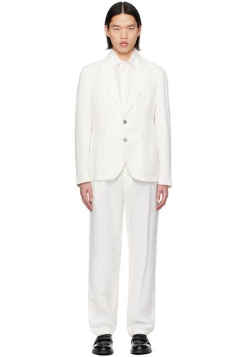 Emporio Armani Off-White Peaked Lapel Suit