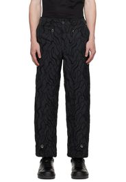 Emporio Armani Black Embroidered Trousers