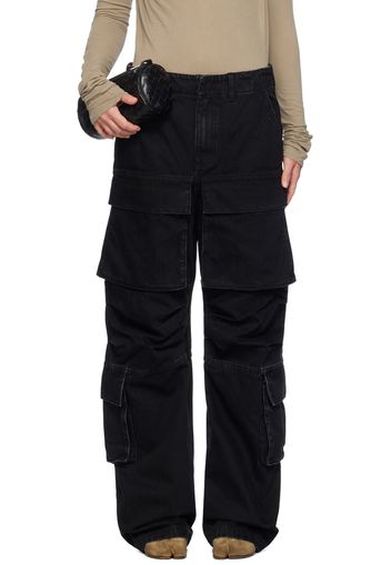 Entire Studios Black Heavy Denim Cargo Pants