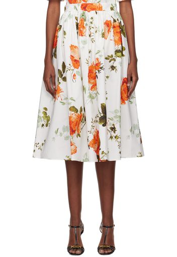 Erdem White Volume Midi Skirt