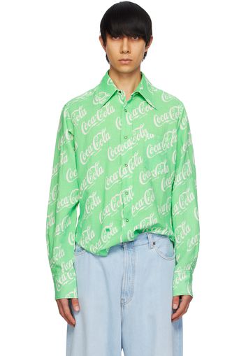 ERL Green Printed Shirt