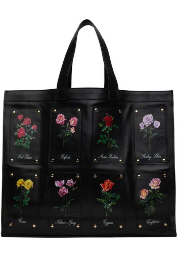 Ernest W. Baker Black Patched Rose Tote