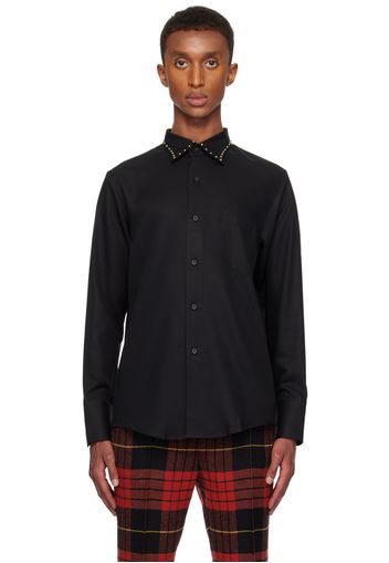 Ernest W. Baker Black Studded Collar Shirt