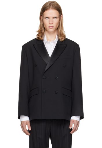 Ernest W. Baker Black Peaked Lapel Blazer