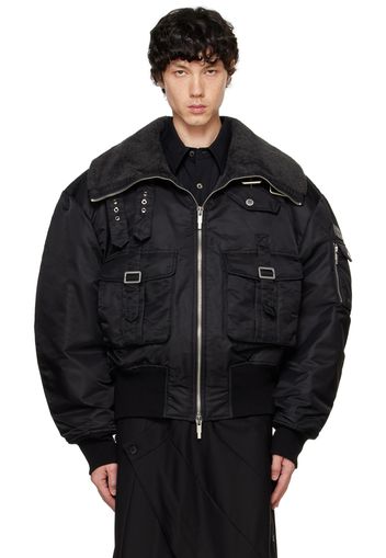 Feng Chen Wang Black Aviator Cargo Jacket