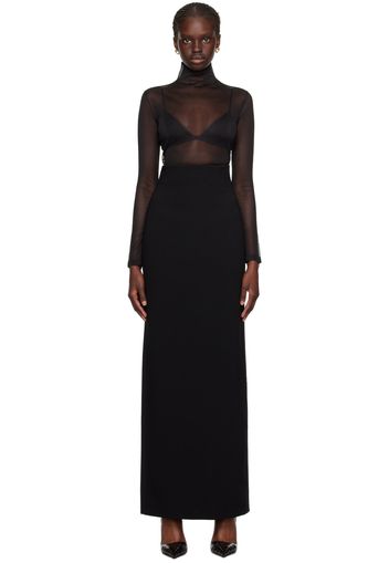 Ferragamo Black Vented Maxi Skirt