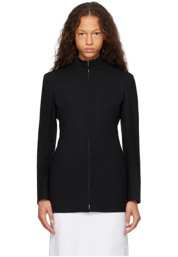 Ferragamo Black Fitted Zip Jacket