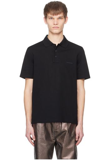 Ferragamo Black Embroidered Polo