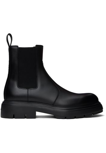 Ferragamo Black Leather Chelsea Boots