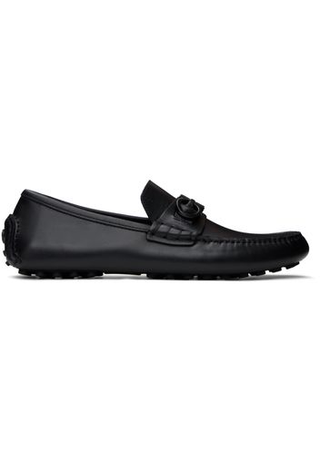 Ferragamo Black Gancini Ornament Loafers