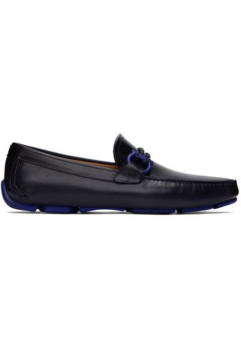 Ferragamo Navy Driver Loafers