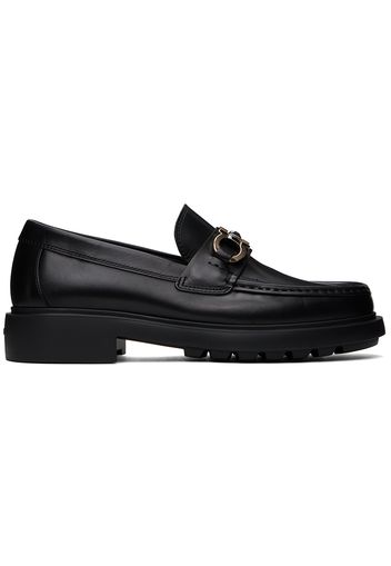 Ferragamo Black Hardware Loafers