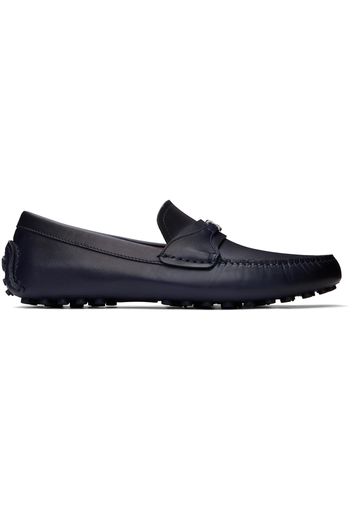 Ferragamo Navy Gancini Ornament Loafers