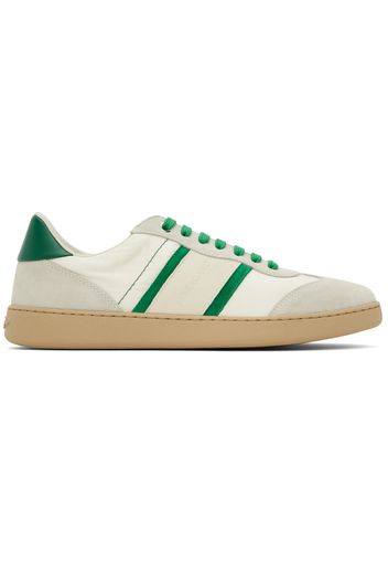 Ferragamo Off-White & Green Signature Low Sneakers