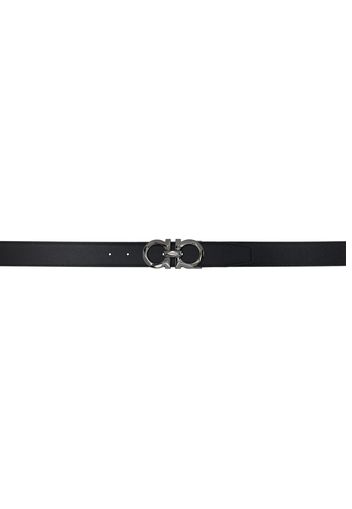 Ferragamo Black & Brown Reversible Gancini Belt