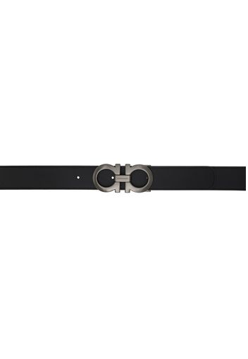 Ferragamo Black & Brown Reversible Gancini Belt