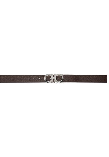 Ferragamo Brown & Black Reversible Gancini Belt