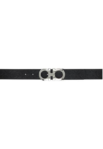 Ferragamo Black Gancini Reversible Belt