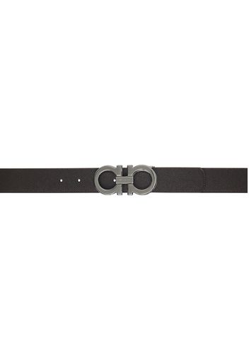 Ferragamo Brown & Black Gancini Reversible Belt