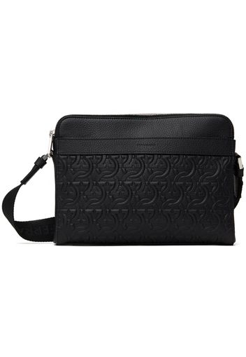 Ferragamo Black Embossed Crossbody Bag