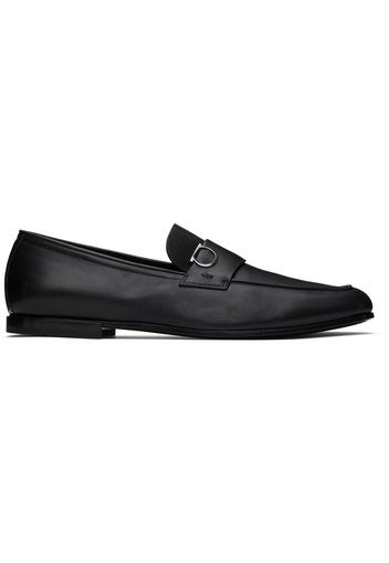 Ferragamo Black Gancini Ornament Loafers