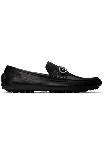 Ferragamo Black Gancini Ornament Loafers