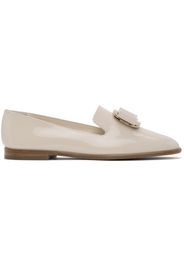 Ferragamo Off-White New Vara Plate Loafers