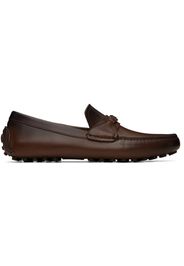 Ferragamo Brown Gancini Ornament Driver Loafers