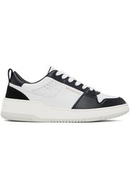 Ferragamo Black & White Low Cut Gancini Outline Sneakers