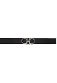 Ferragamo Black & Brown Reversible Gancini Belt