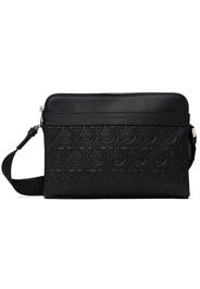 Ferragamo Black Embossed Crossbody Bag